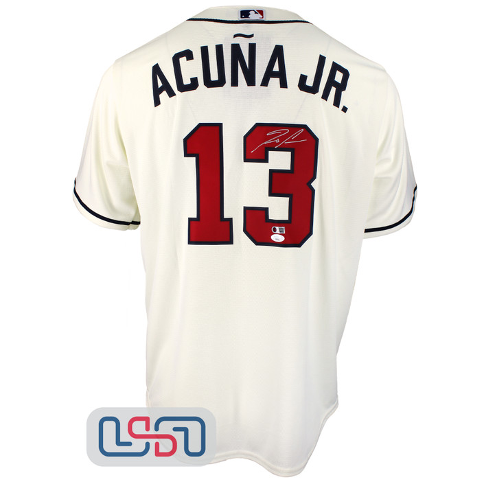 Ronald Acuna Jr. Signed Cream Atlanta Braves Nike Jersey JSA Auth