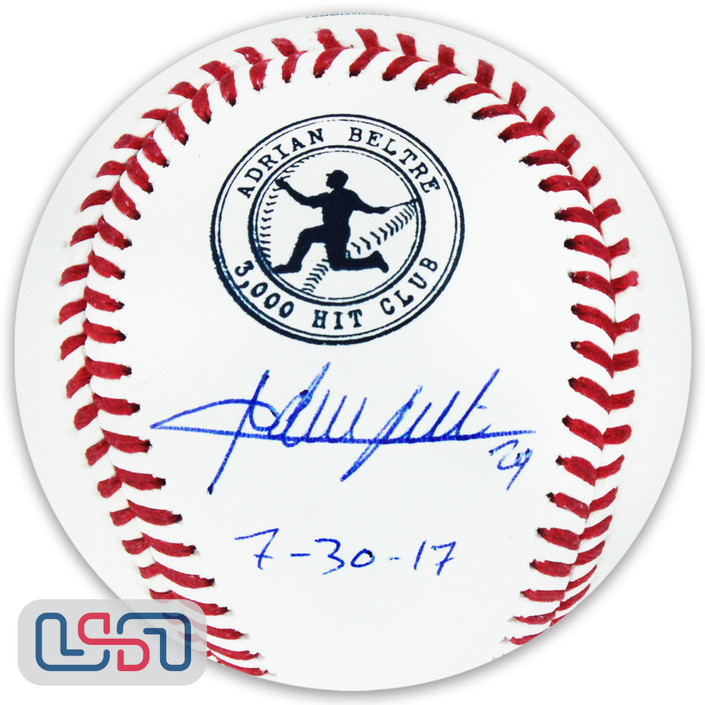 Adrian Beltre Rangers Autographed "7/30/17" 3,000 Hit Club Baseball JSA Auth