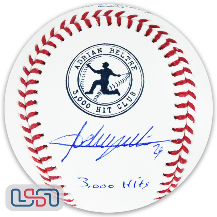 Adrian Beltre Texas Rangers Signed "3,000 Hits" 3,000 Hit Club Baseball JSA Auth