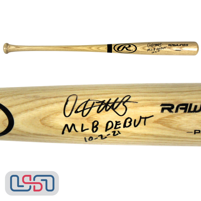 Oneil Cruz Pirates Autographed "MLB Debut" Rawlings Blonde Baseball Bat USA SM