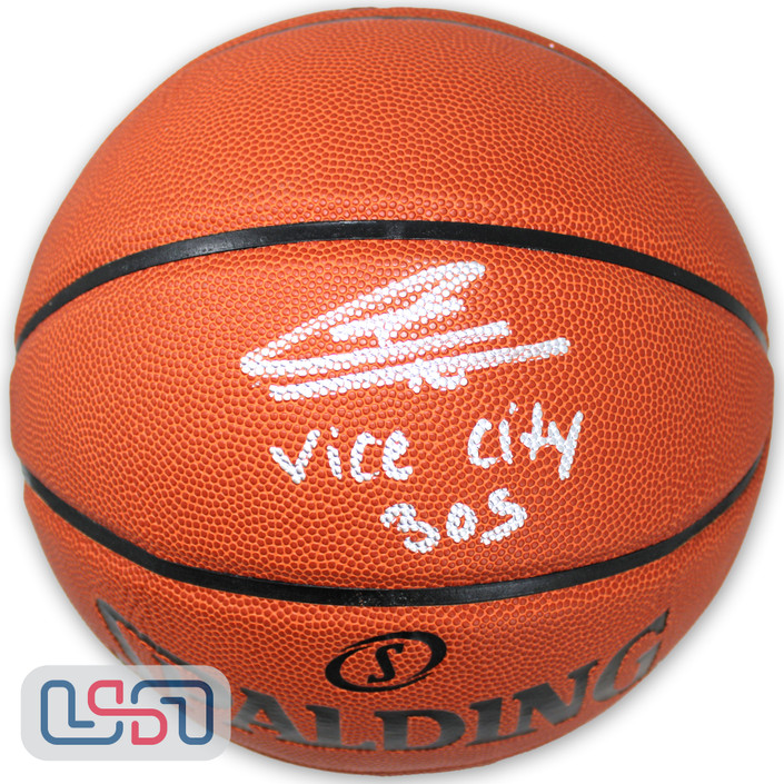 Tyler Herro Heat Autographed "Vice City 305" I/O Spalding NBA Basketball USA SM