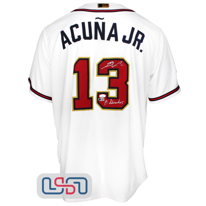 Ronald Acuna Jr. Signed Atlanta Braves 2021 WS Champions Nike Jersey JSA Auth #4