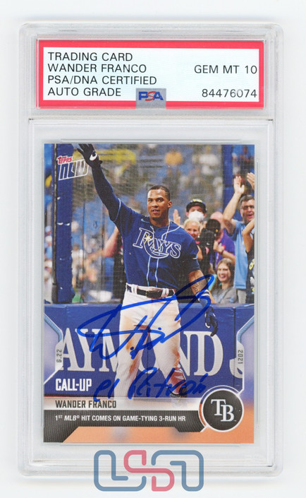 Wander Franco TB Rays Signed "El Patron" 2021 Topps Now Call-Up #402 PSA/DNA 10