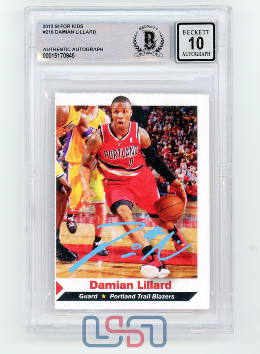 Damian Lillard Blazers Signed Autographed 2013 SI for Kids #216 Beckett BAS 10