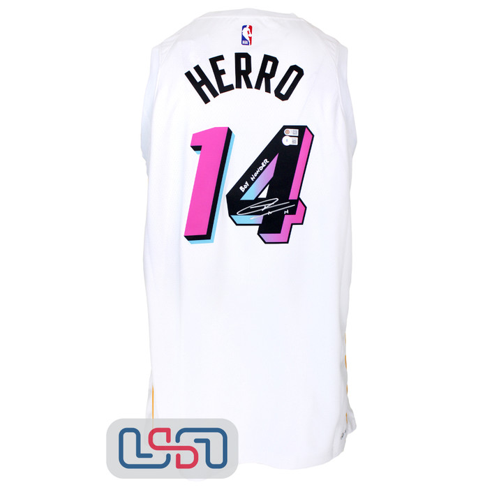 Tyler Herro Signed "Boy Wonder" Miami Heat White Nike Swingman Jersey USA SM #2