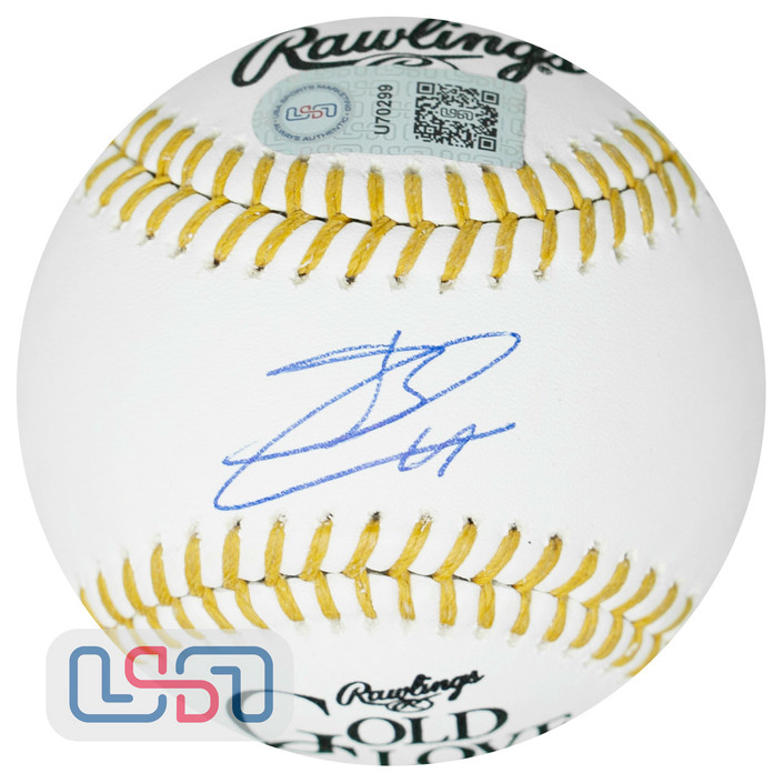 Jackson Chourio Brewers Signed Autographed Gold Glove Baseball USA SM JSA