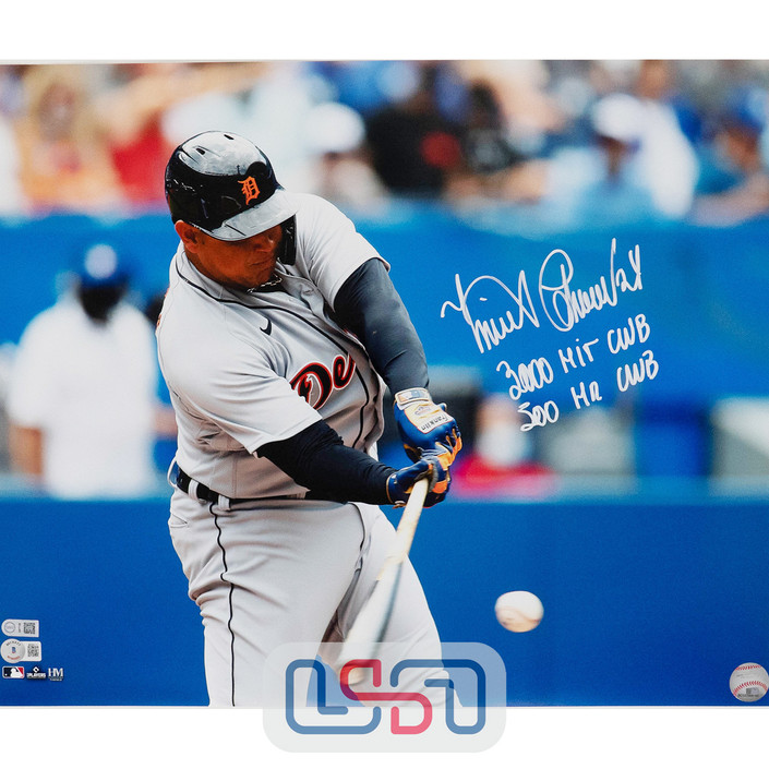 Miguel Cabrera Tigers Signed "3000 Hit 500 HR" 16x20 Photograph Photo USA SM BAS