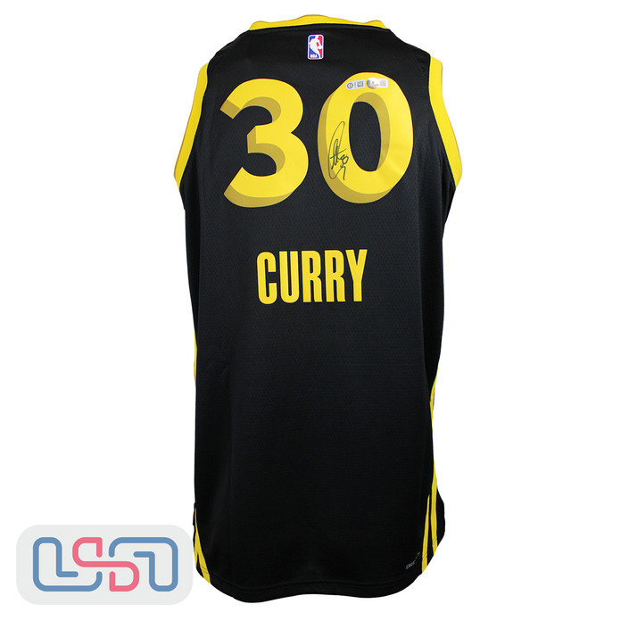 Stephen Curry Signed Warriors 23-24 City Edition Nike Swingman Jersey USA SM BAS