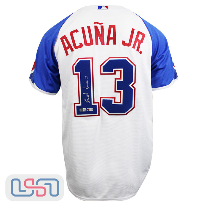Ronald Acuna Jr. Signed Printed Braves City Connect Nike Jersey USA SM BAS