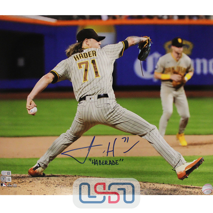 Josh Hader SD Padres Signed "Haderade" 16x20 Photograph Photo USA SM BAS #3