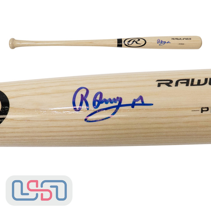 Ronny Mauricio Mets Signed Autographed Blonde Rawlings Baseball Bat USA SM JSA