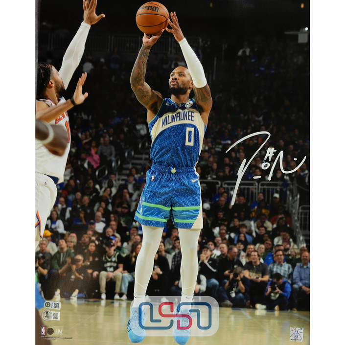Damian Lillard Milwaukee Bucks Signed 16x20 Photograph Photo USA SM BAS