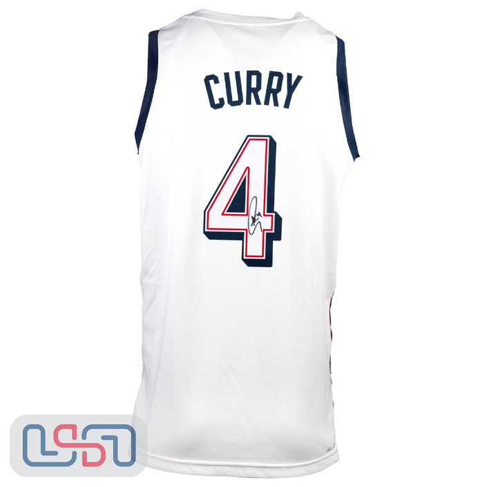 Stephen Curry Signed Nike Team USA White Swingman Jersey USA SM JSA LOA