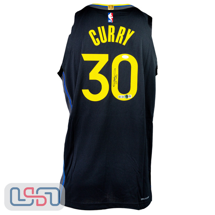 Stephen Curry Signed Nike Black Statement Authentic Jersey USA SM