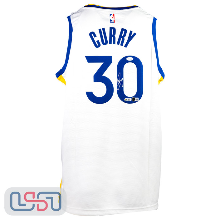 Stephen Curry Warriors Signed Nike White Swingman Jersey USA SM JSA LOA