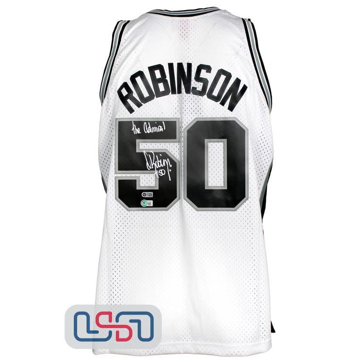 David Robinson Signed "The Admiral" Spurs White Mitchell & Ness Jersey BAS Auth
