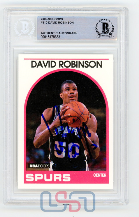 David Robinson Spurs Signed Autographed 1989-90 NBA Hoops #310 Beckett BAS