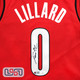 Damian Lillard Autographed Cursive Blazers Red Swingman Jordan Jersey JSA Auth