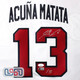 Ronald Acuna Jr. Signed White Braves Majestic Jersey JSA Auth Acuna Matata #2