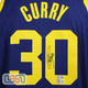 Stephen Curry Signed Warriors Blue Statement Jordan Authentic Jersey USA SM BAS