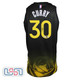 Stephen Curry Signed Warriors Black City Edition Nike Swingman Jersey USA SM BAS