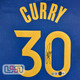 Stephen Curry Warriors Signed Nike Blue Icon Swingman Jersey USA SM BAS