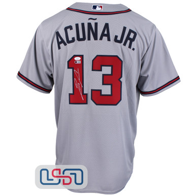 Ronald Acuna Jr. Signed Atlanta Braves Cream Nike Baseball Jersey JSA