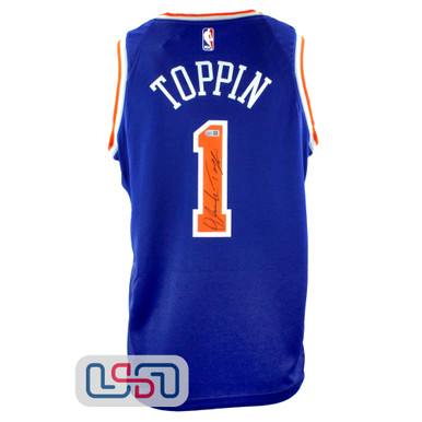 Men 2022-23 New York Knicks Obi Toppin #1 Authentic Blue
