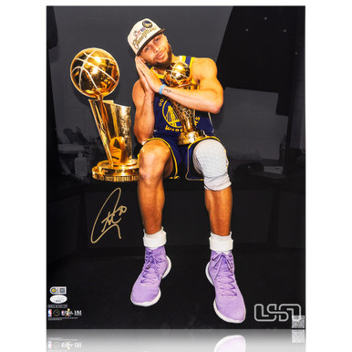 Photo Encadrée Dédicacée Et Signée Stephen Curry (Warriors) - 16x20" - Certifiée JSA