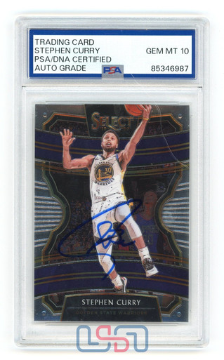 Stephen Steph Curry Warriors Signed 2019-20 Panini Select #91 PSA