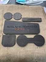 CUSTOM ORDER Wood Console Insert Set (for 22+/23/24/25 Silverado/Sierra 1500 w/o Brake Controller Below Shifter)