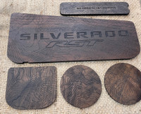 CUSTOM ORDER Wood Console Insert Set (for 22+/23/24/25 Silverado/Sierra 1500 w/o Brake Controller Below Shifter)