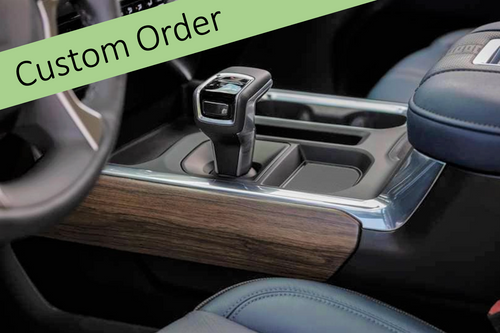 CUSTOM ORDER Wood Console Insert Set (for 22+/23/24/25 Silverado/Sierra 1500 w/o Brake Controller Below Shifter) CUSTOM ORDER Wood Console Insert Set (for 22+/23/24/25 Silverado/Sierra 1500 w/o Brake Controller Below Shifter)