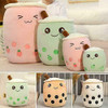 BOBA TEA Bubble Milk Tea Pillow Cushion Plush Kawaii Green Apple
