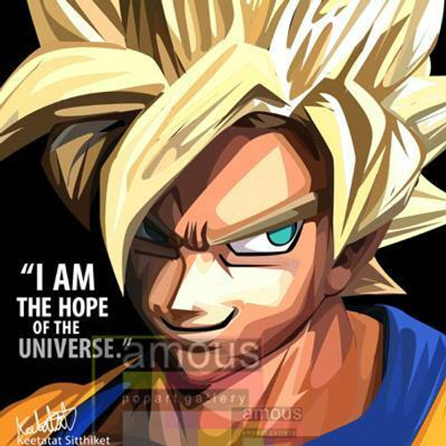 World Famous POPART Famous POP ART Goku I am the hope of the universe Canvas Frame