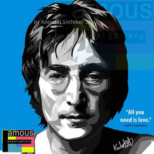 World Famous POPART Famous POP ART John Lennon ver2 All you need is love Canvas Frame