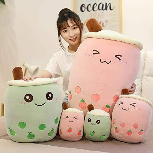 EA-COS BOBA TEA Bubble Milk Tea Pillow Cushion Plush Original Kawaii Smile