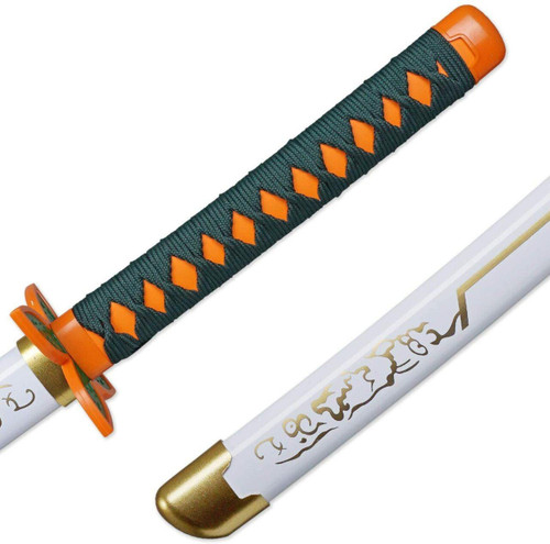 EA-SWORD Demon Slayer: Kimetsu no Yaiba Shinobu Kocho Cosplay Bamboo Wooden Katana Sword with PVC Sheath 