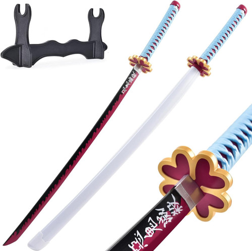 EA-SWORD Demon Slayer: Kimetsu no Yaiba Mitsuri Kanroji Cosplay Bamboo Wooden Katana Sword with PVC Sheath 