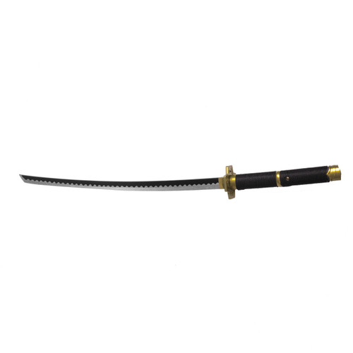 EA-SWORD One Piece Zoro Cosplay Bamboo Wooden Black Katana Sword with PVC Sheath 