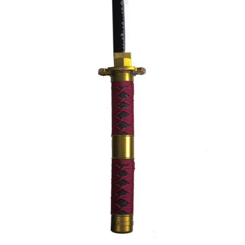 EA-SWORD One Piece Zoro Sandai Kitetsu Cosplay Bamboo Wooden Red Katana Sword with PVC Sheath 