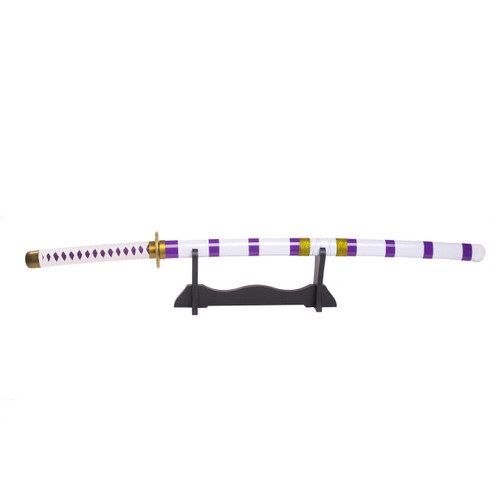 EA-SWORD One Piece Luffy Nidai Kitetsu Cosplay Bamboo Wooden White Purple Katana Sword with PVC Sheath 