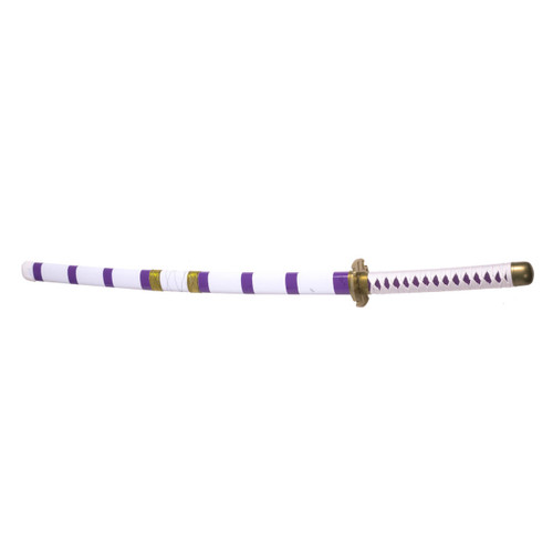 EA-SWORD One Piece Luffy Nidai Kitetsu Cosplay Bamboo Wooden White Purple Katana Sword with PVC Sheath 