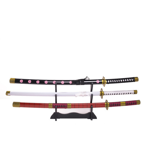 EA-SWORD One Piece Zoro Cosplay Bamboo Wooden Three Sword Katana 