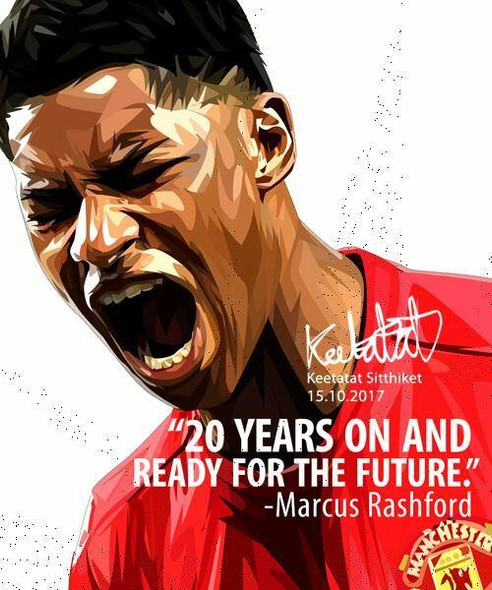 World Famous POPART Famous POP ART Marcus Rashford 20 years on and ready for the future Canvas Frame
