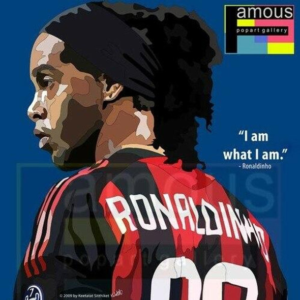 World Famous POPART Famous POP ART Ronaldinho I am what I am Canvas Frame