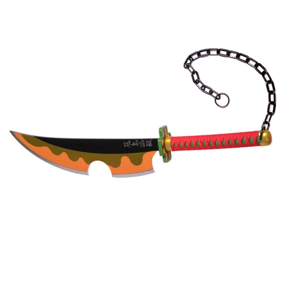 Demon Slayer: Kimetsu no Yaiba Tengen Uzui Cosplay Handmade Bamboo Wooden Katana Nichirin Sword with PVC Sheath