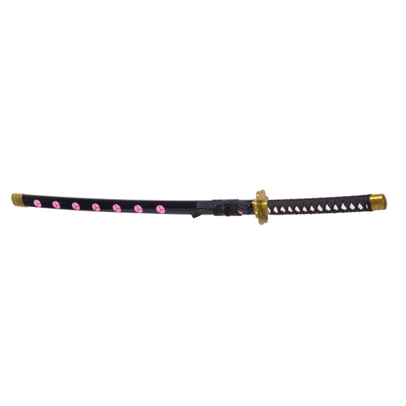 EA-SWORD One Piece Zoro Shusui Cosplay Bamboo Wooden Pink Dot Katana Sword with PVC Sheath