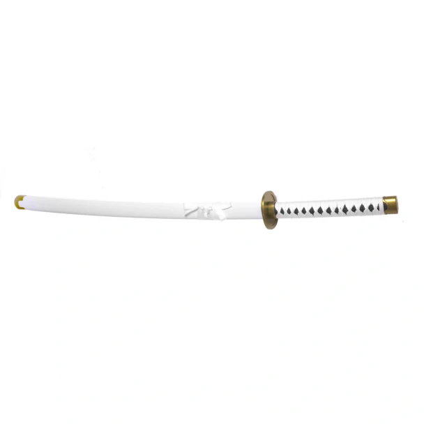 One Piece Zoro Wado Ichimonji Cosplay Bamboo Wooden White Katana Sword with PVC Sheath