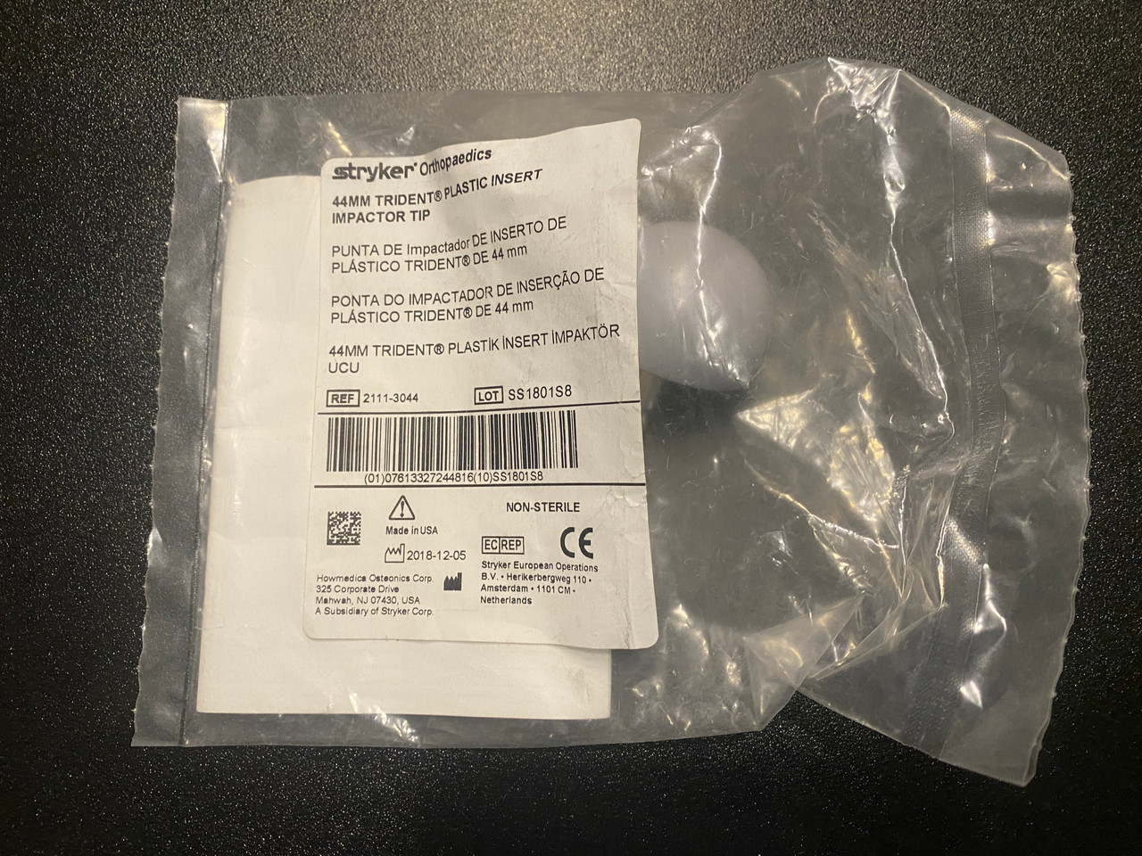 Stryker 2111-3044 Trident Plastic Insert Impactor Tip 44mm
